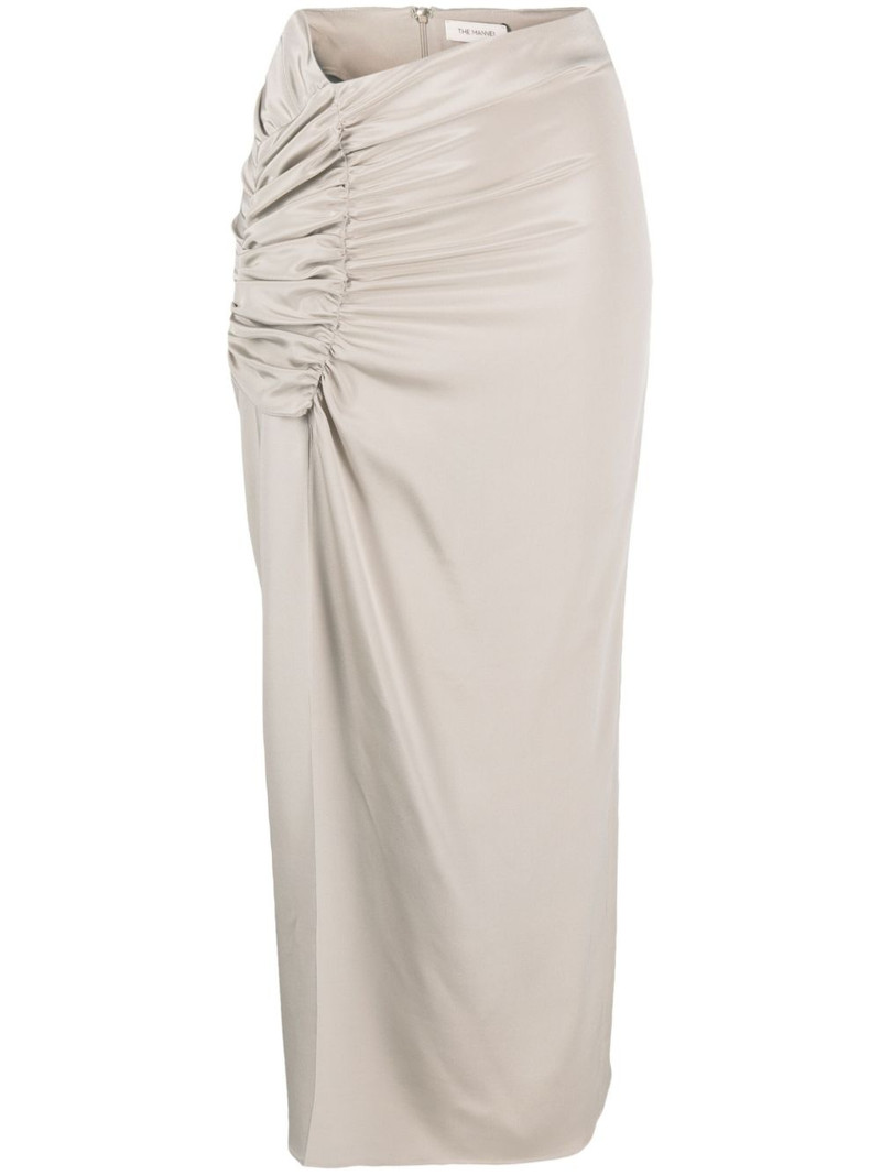 asymmetric-design maxi skirt 1