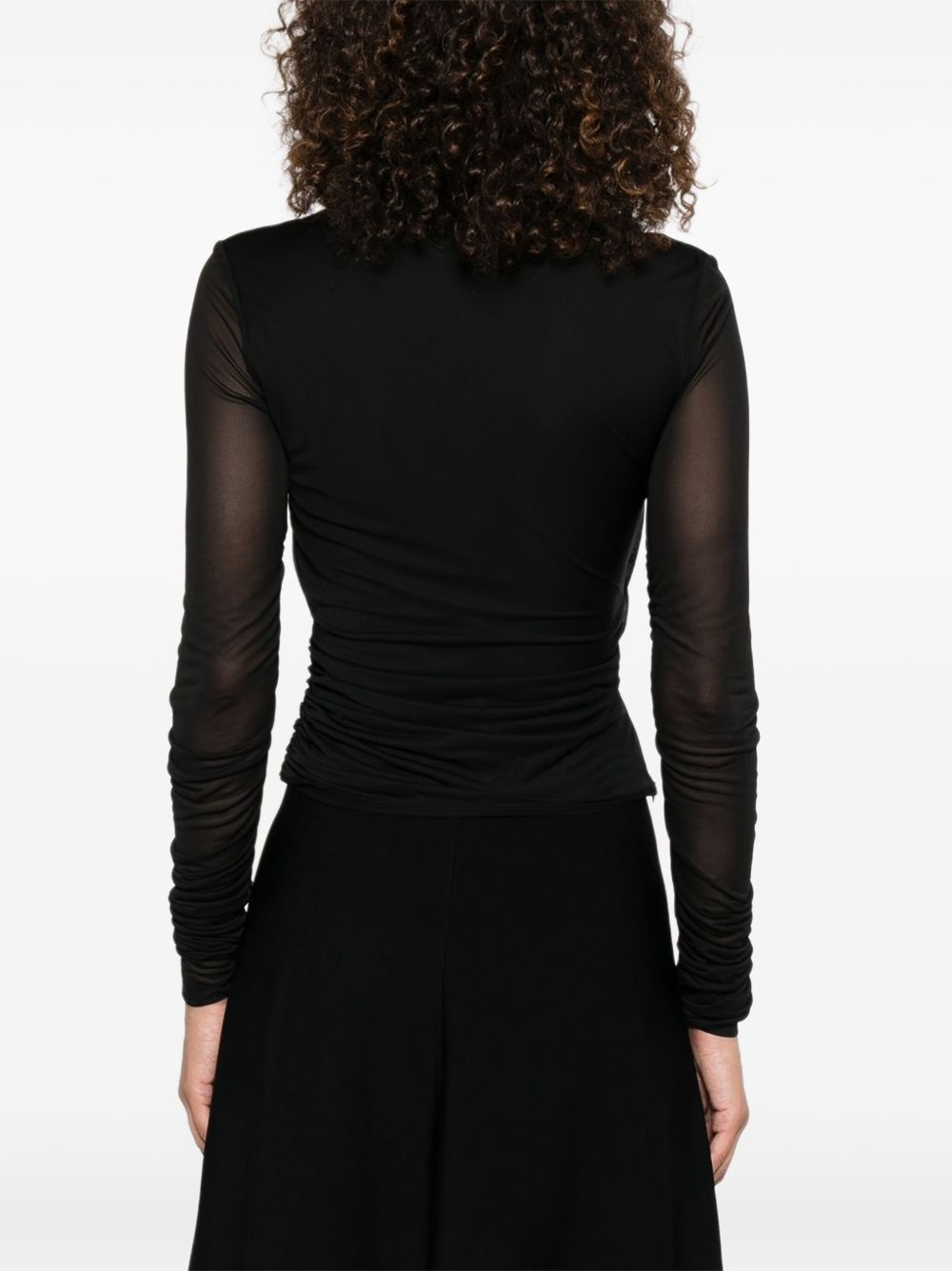 mesh-sleeve blouse - 4