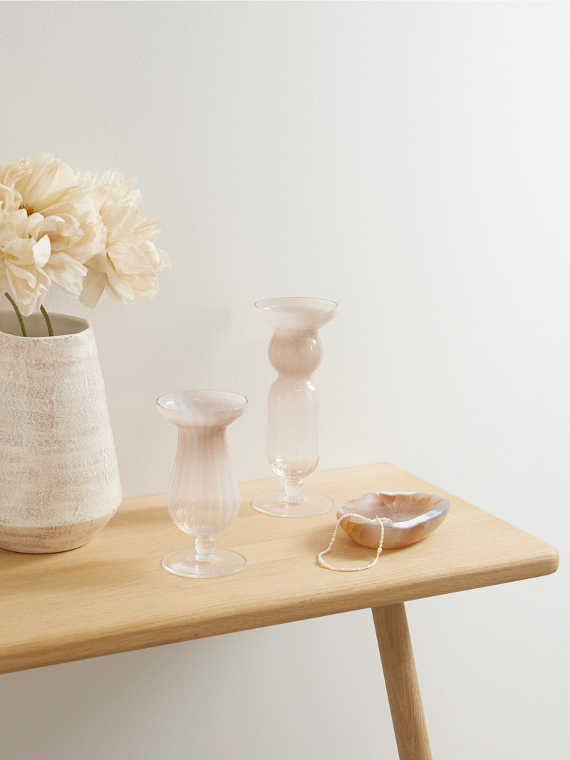 Brunello Cucinelli Set Of Two Murano Glass Candle Sticks outlook