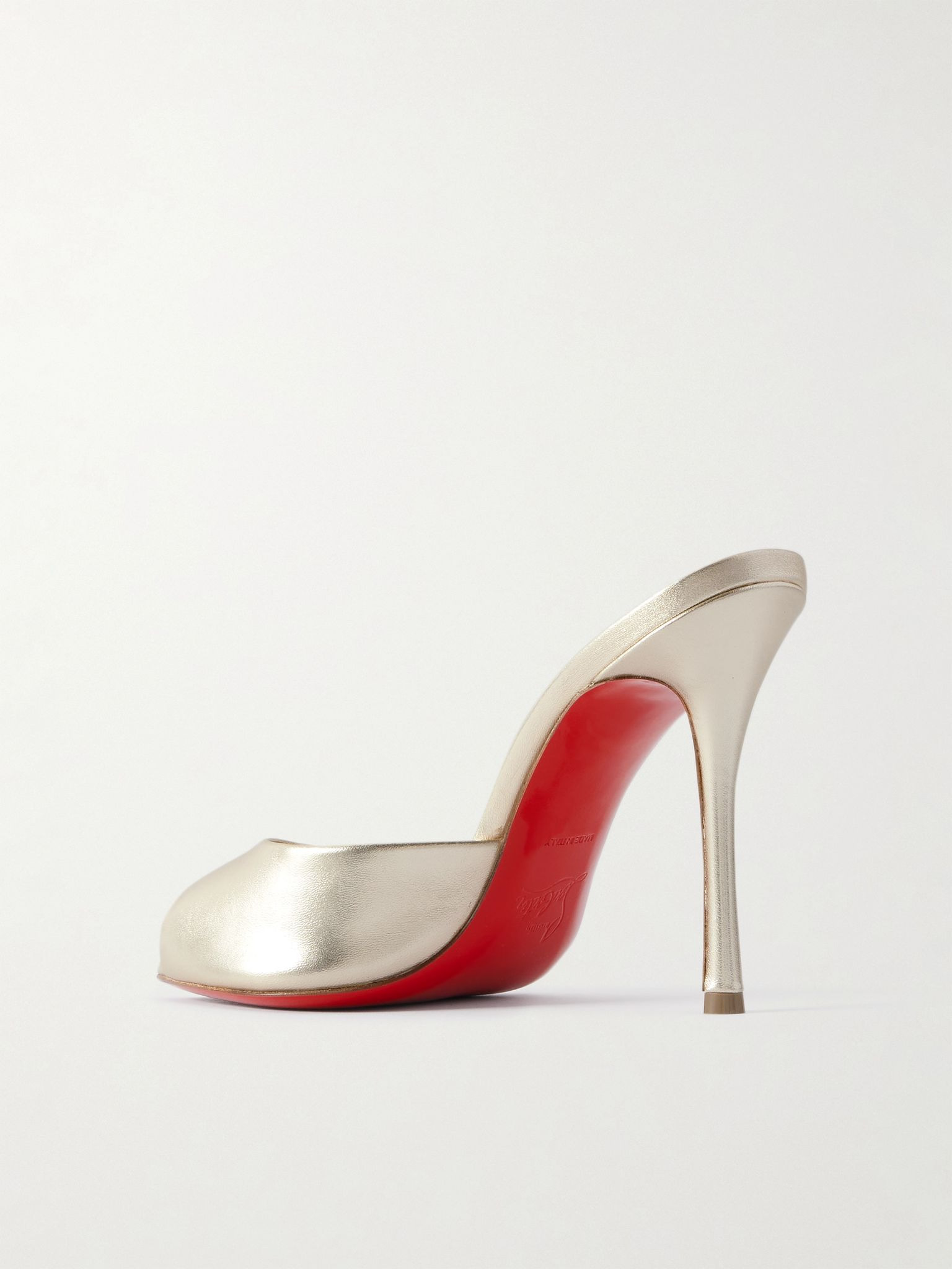 Me Dolly 100 metallic leather mules Gold - 3