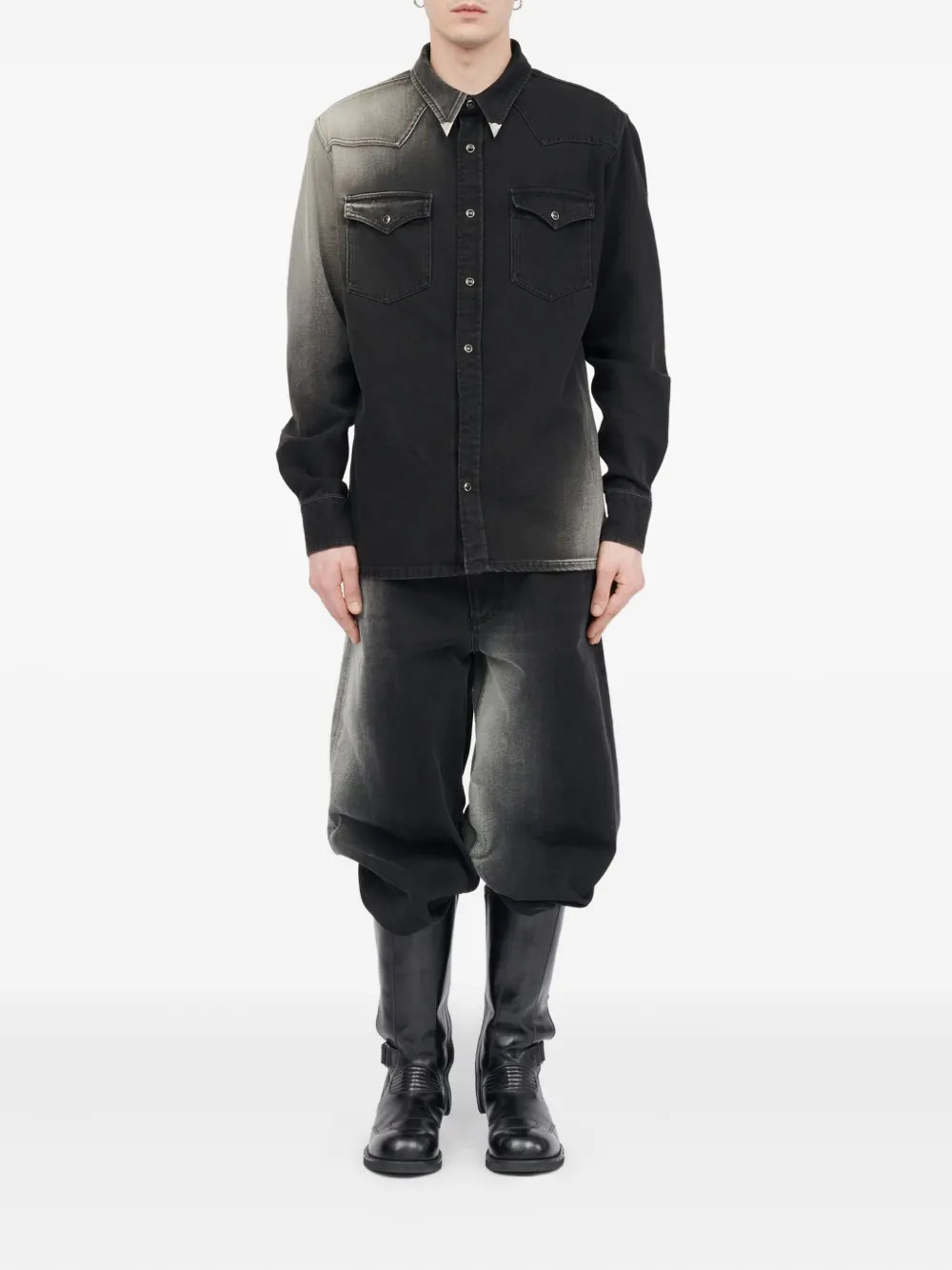 Long-Sleeved Shirt Black Denim - 2
