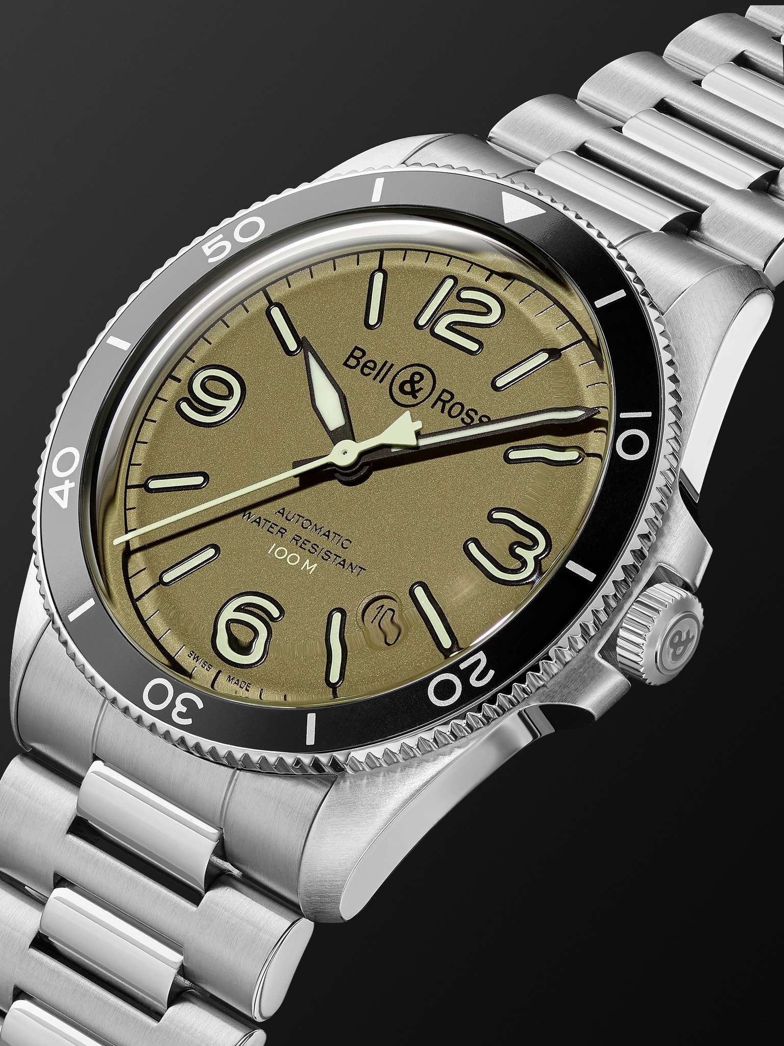 BR V2-92 Military Green Automatic 41mm Stainless Steel Watch, Ref. No. BRV292-MKA-ST/SST - 4