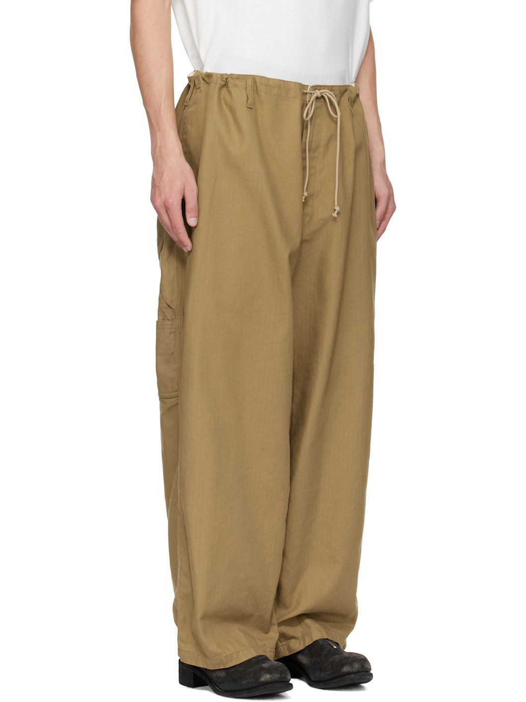 Beige BS Herringbone 3ST Painter Trousers - 2