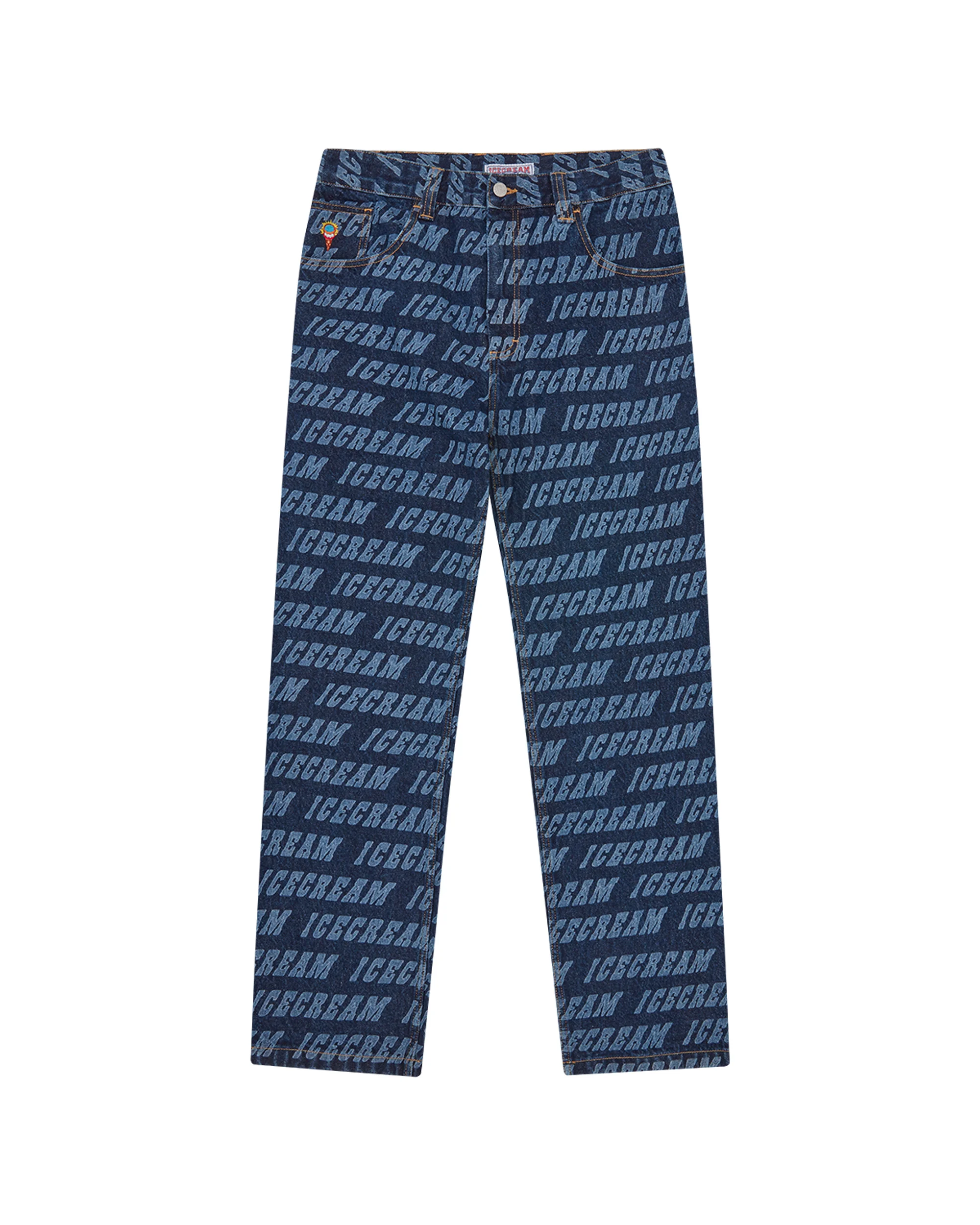 REPEAT LOGO DOUBLE SCOOP DENIM PANT - 1
