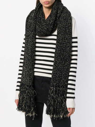 SAINT LAURENT fringed knitted scarf outlook