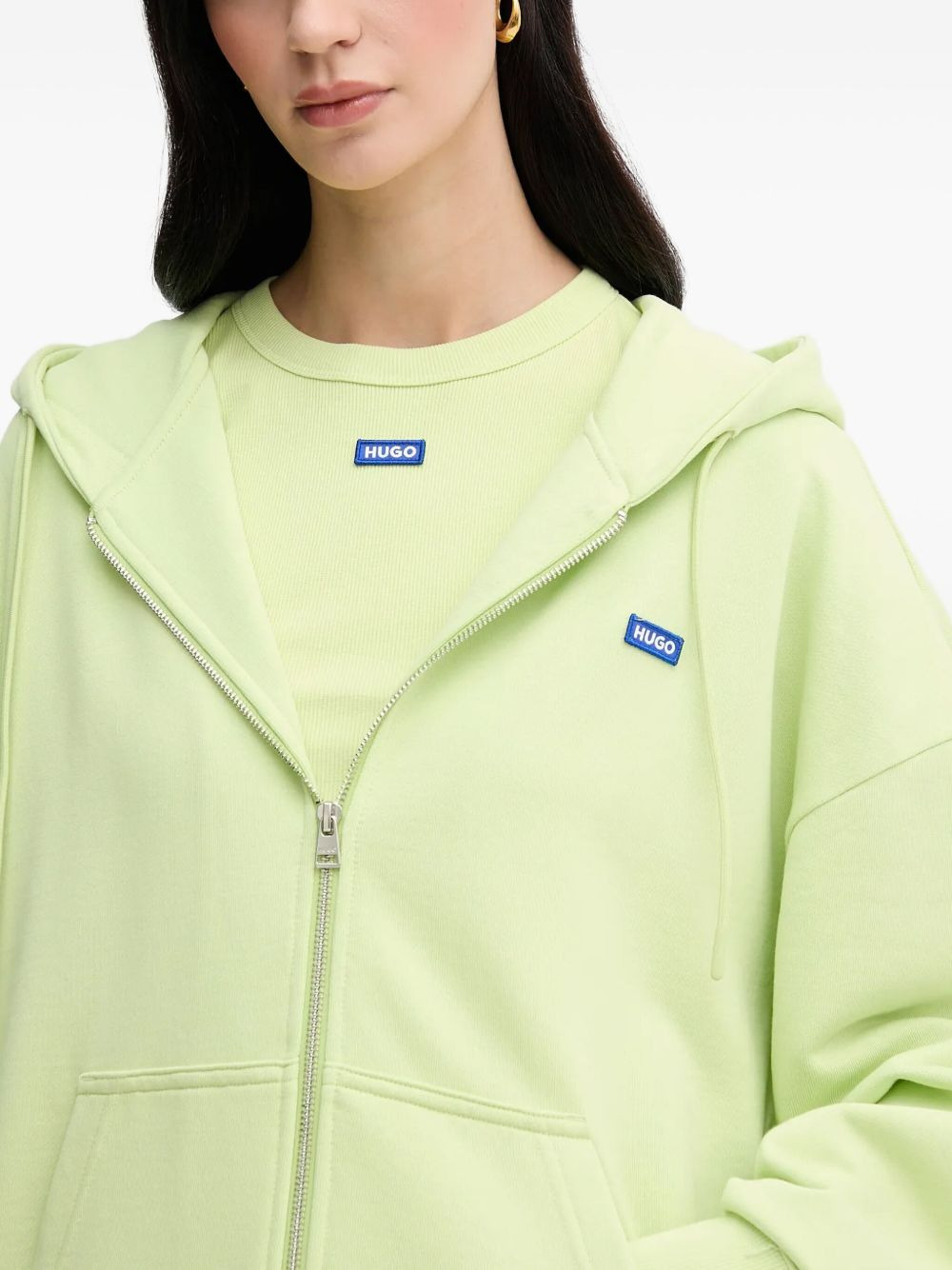 zip-up cotton hoodie - 3