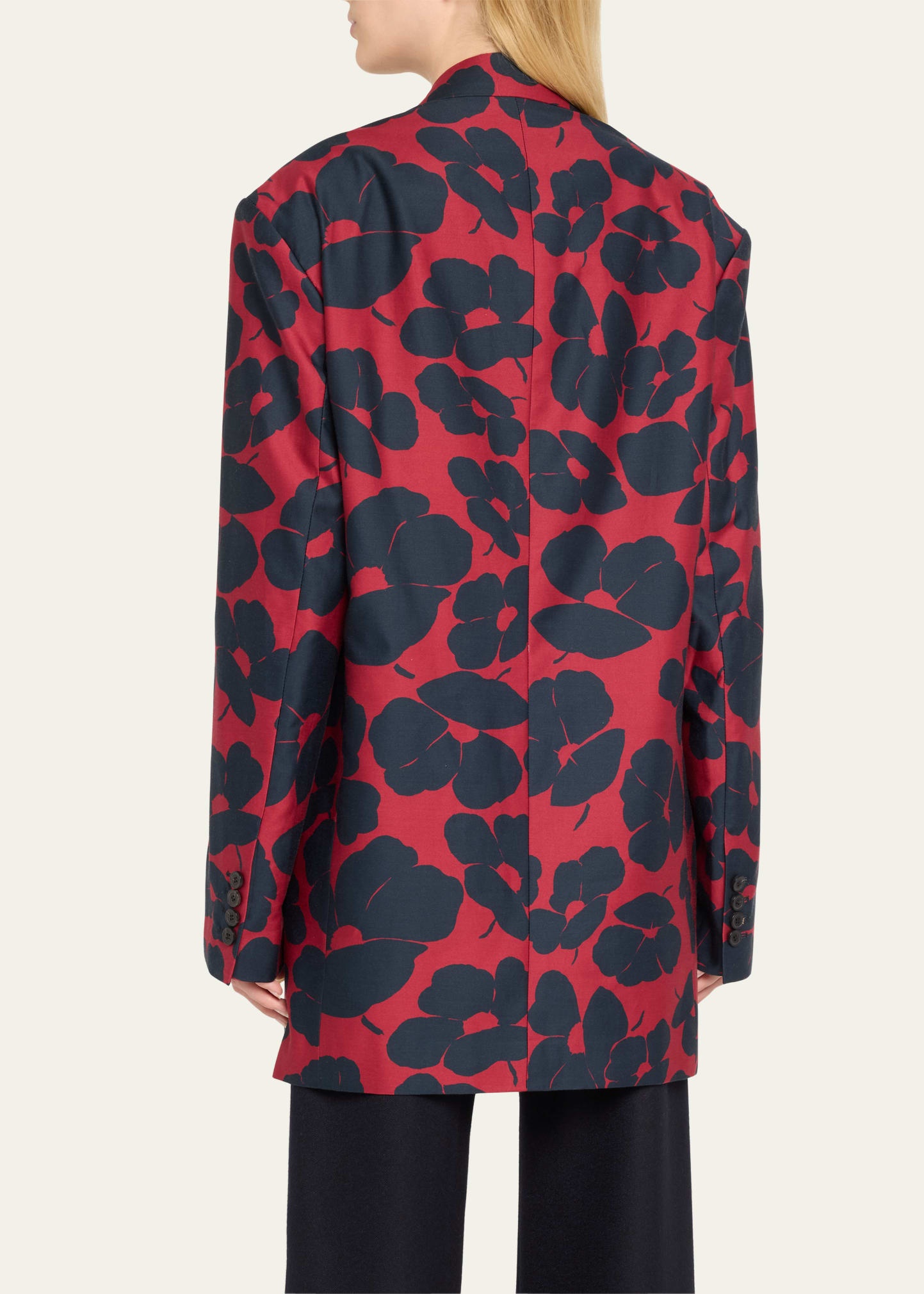 Bliss Printed Oversized Double-Breasted Jacket - 3