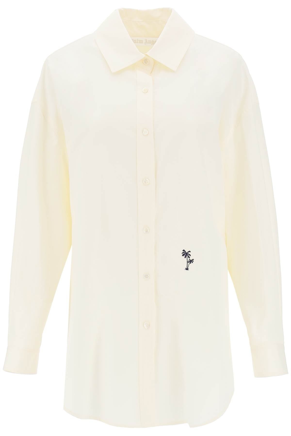 Poplin Shirt With Palm Embroidery - 1