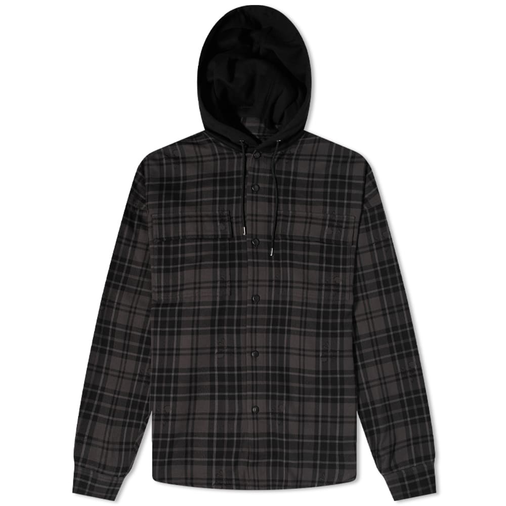 MASTERMIND WORLD Hooded Flannel Shirt - 1