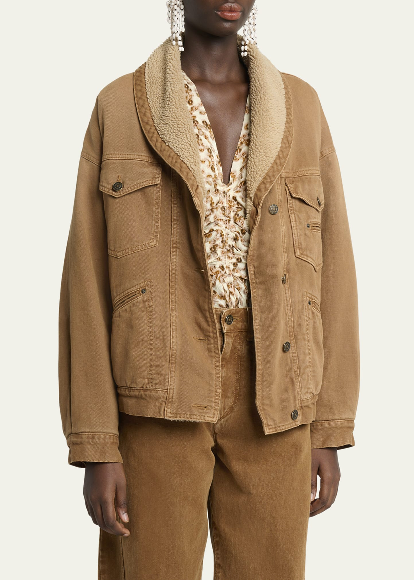Pimia Faux-Fur Lined Denim Jacket - 4