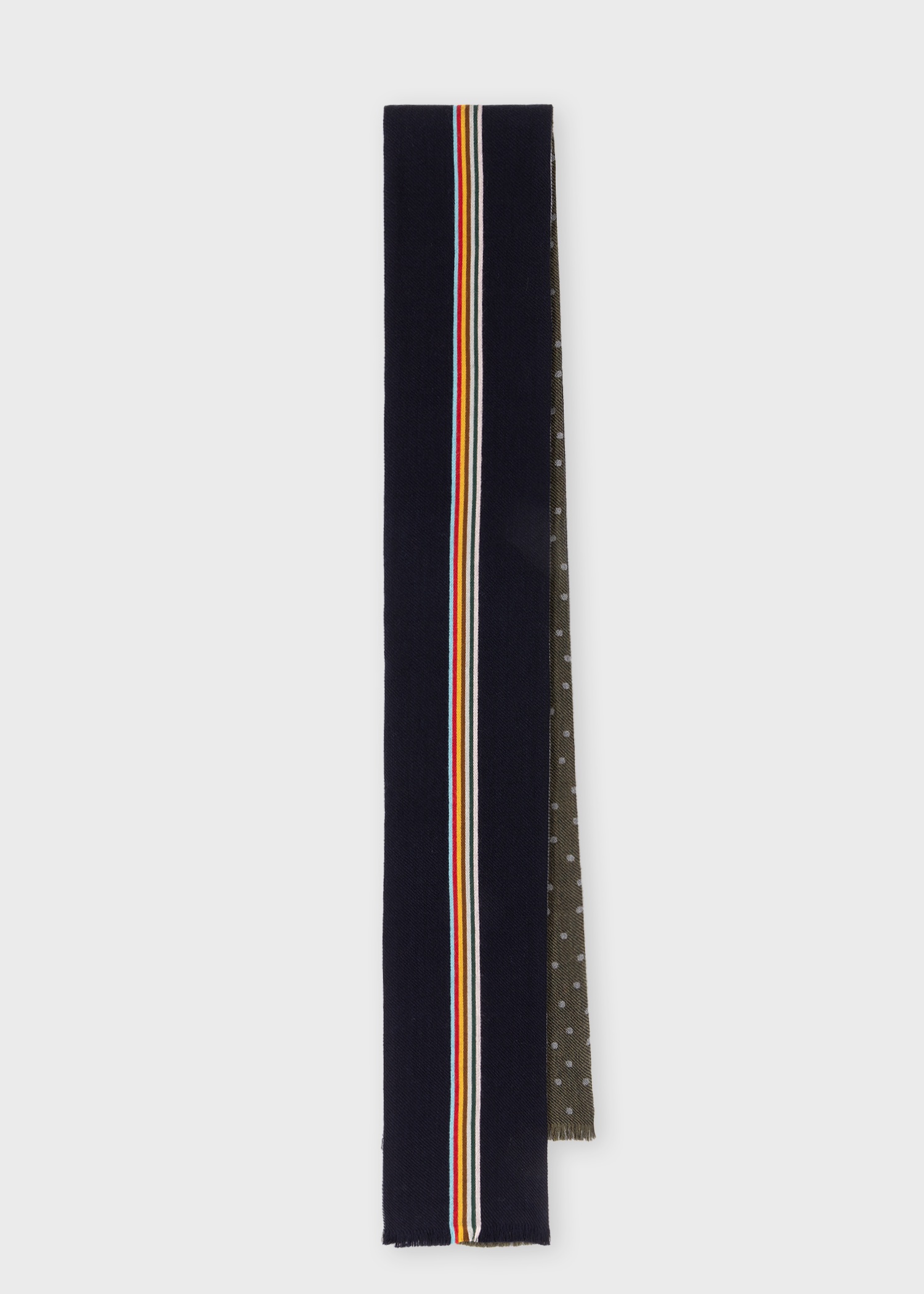Navy 'Signature Stripe' Skinny Scarf - 1