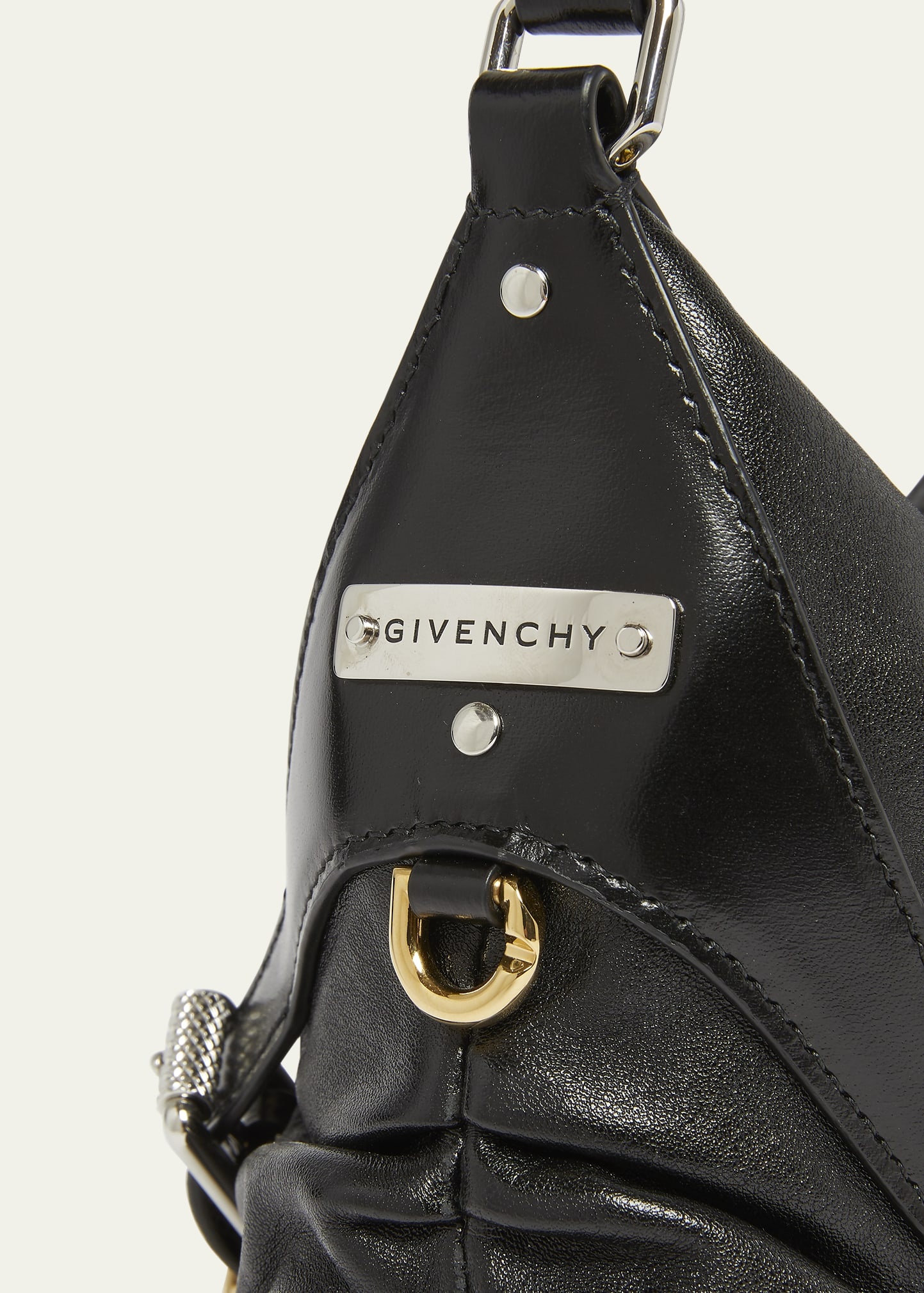 Voyou Harness Shoulder Bag in Shiny Leather - 5