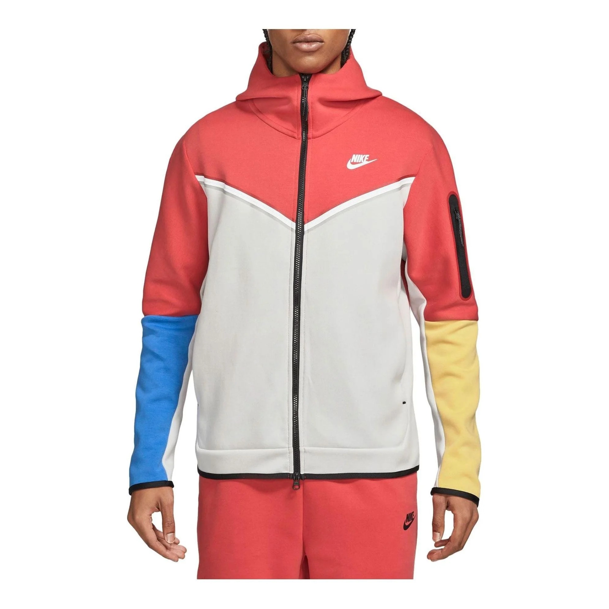 Nike Sportswear Tech Fleece Full-Zip Hoodie 'Lobster Red White' CU4489-605 - 1