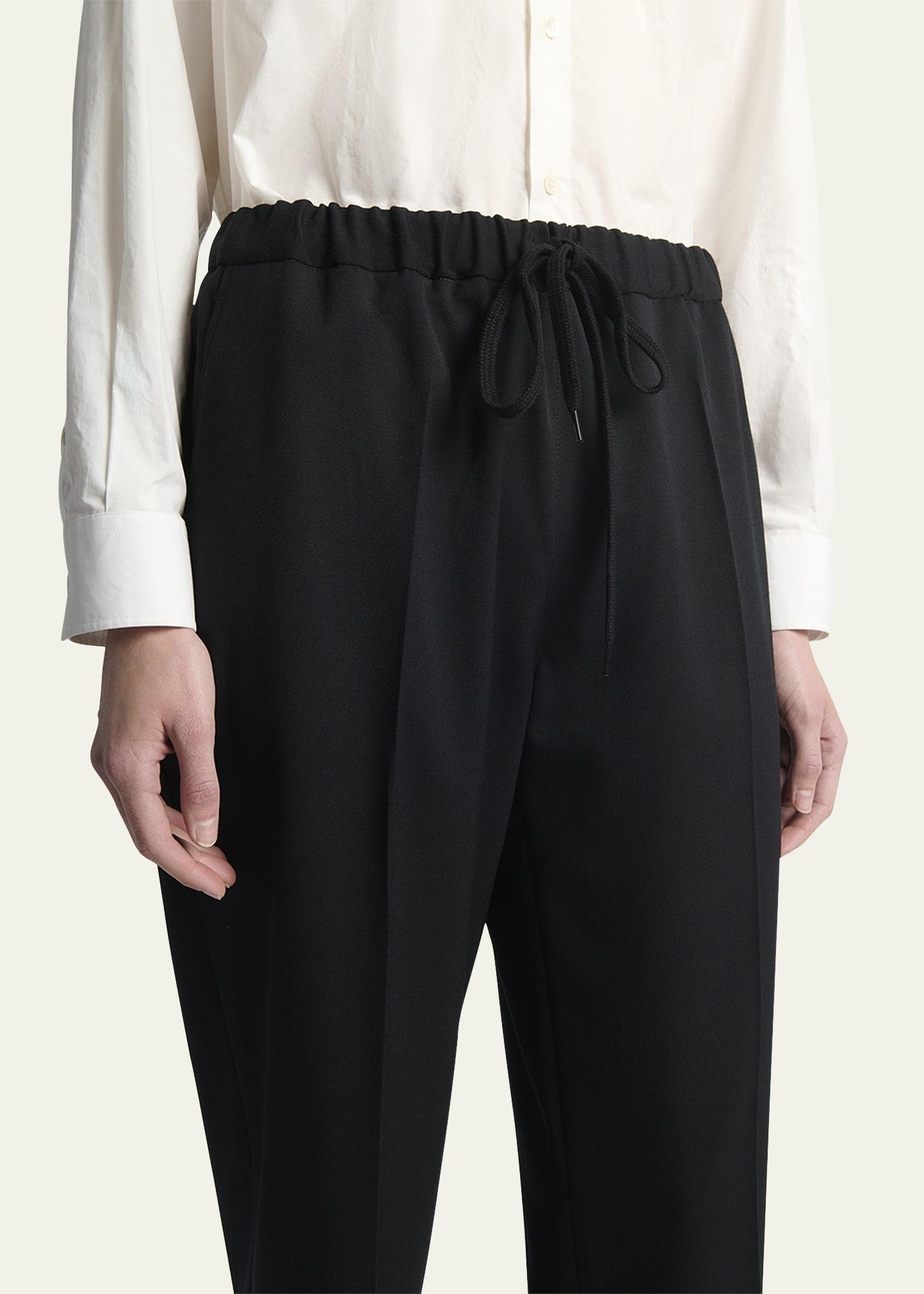 Wool Drawstring Pants - 5
