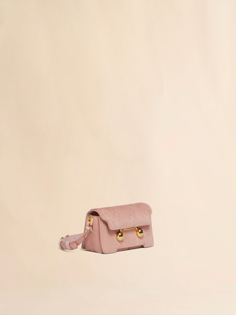 LIGHT PINK LONG HAIR CALFSKIN TRUNKAROO MINI SHOULDER BAG 5