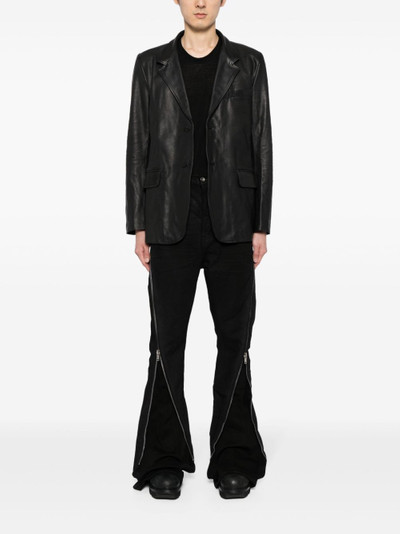 Guidi single-breasted leather blazer outlook
