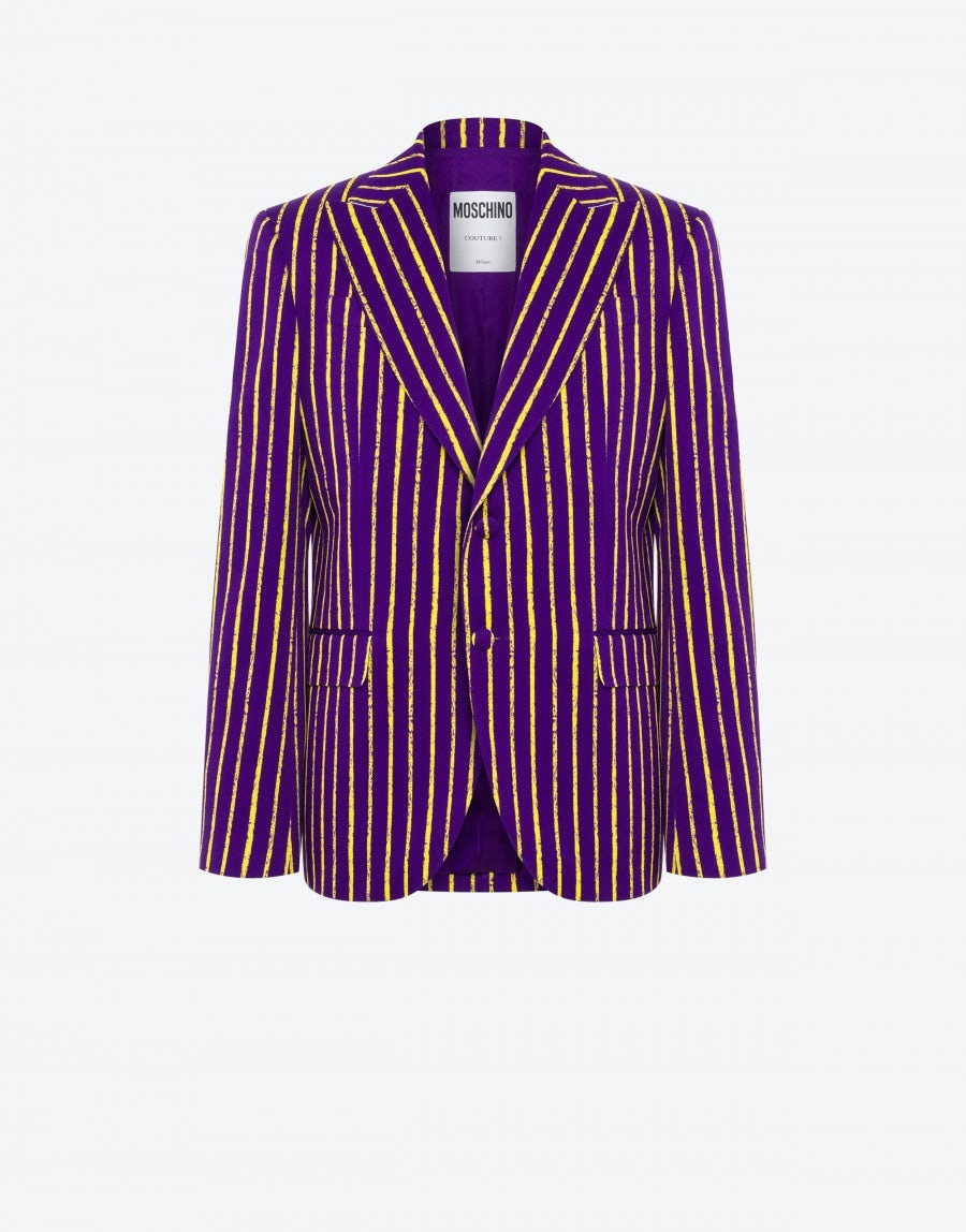 PINSTRIPES PRINT TWILL JACKET - 1