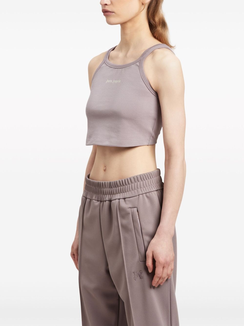 logo-print cropped tank top - 4