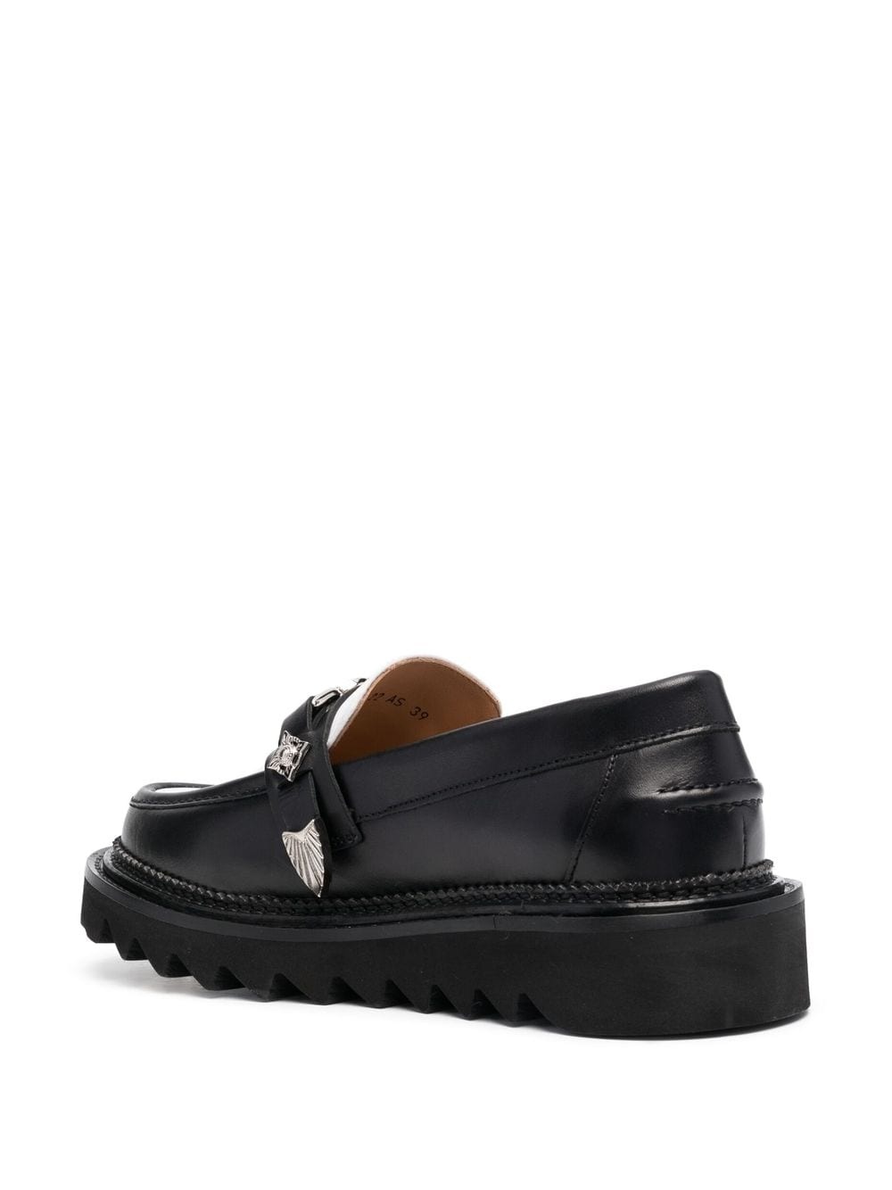 buckle-detail leather loafers - 3