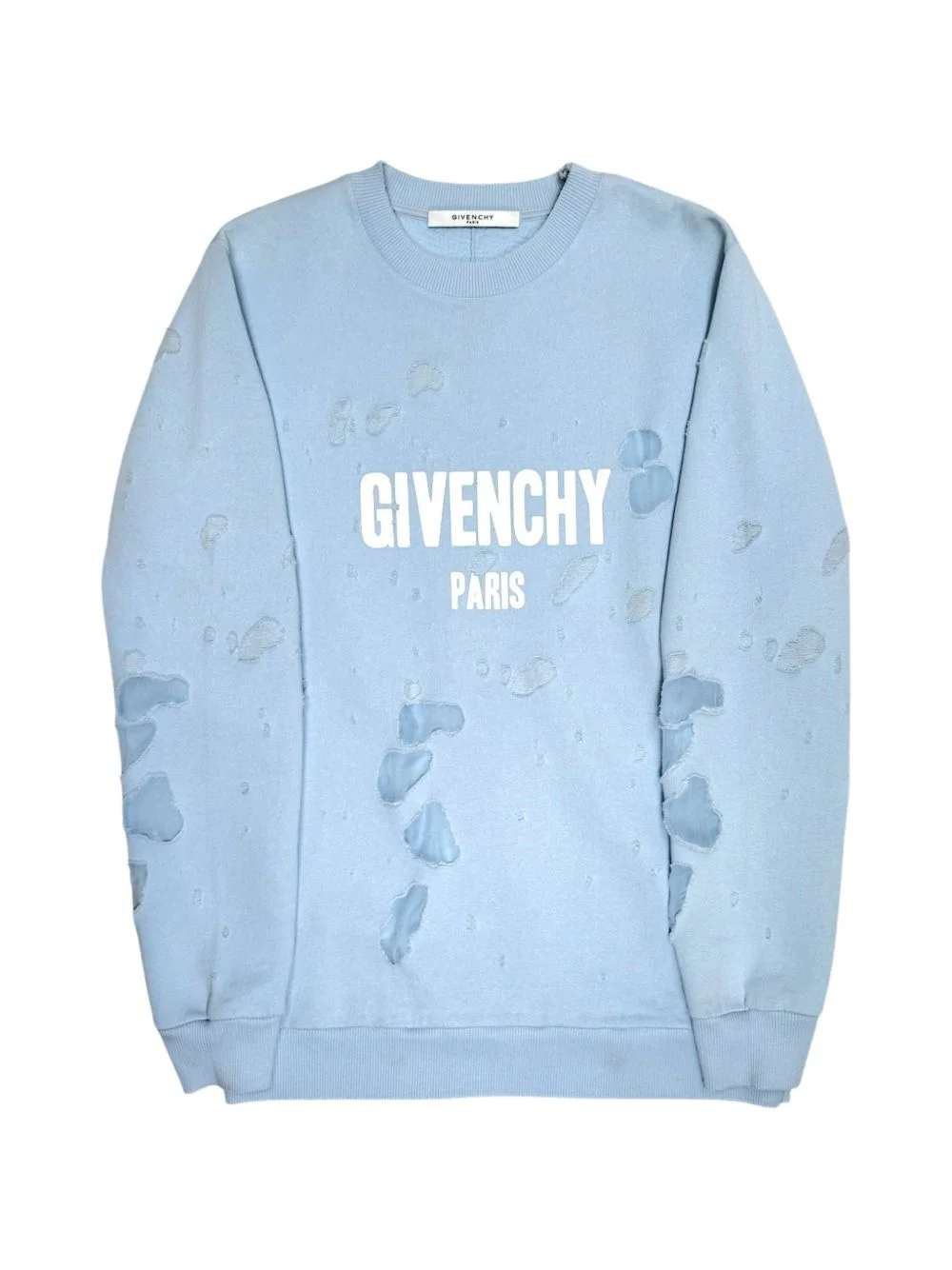 distressed logo crew-neck sweatshirt - 1
