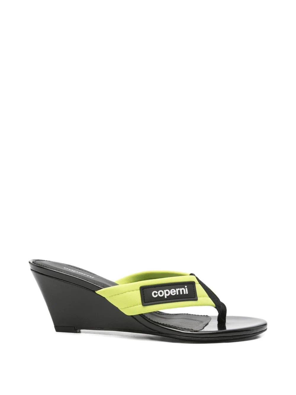 logo-patch wedge sandals - 1