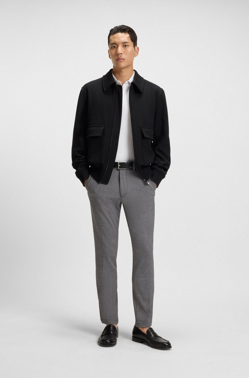 BOSS SLIM-FIT TROUSERS IN MELANGE STRETCH FABRIC outlook