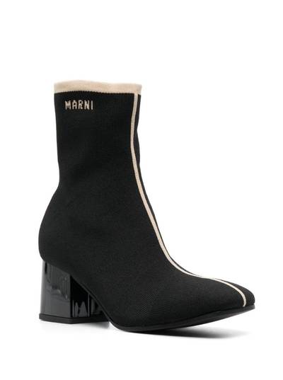 Marni 60mm ribbed ankle boots outlook
