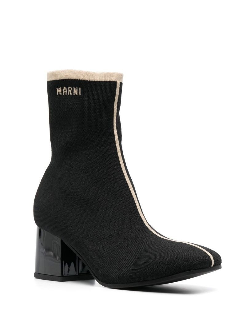 Marni 60mm ribbed ankle boots outlook