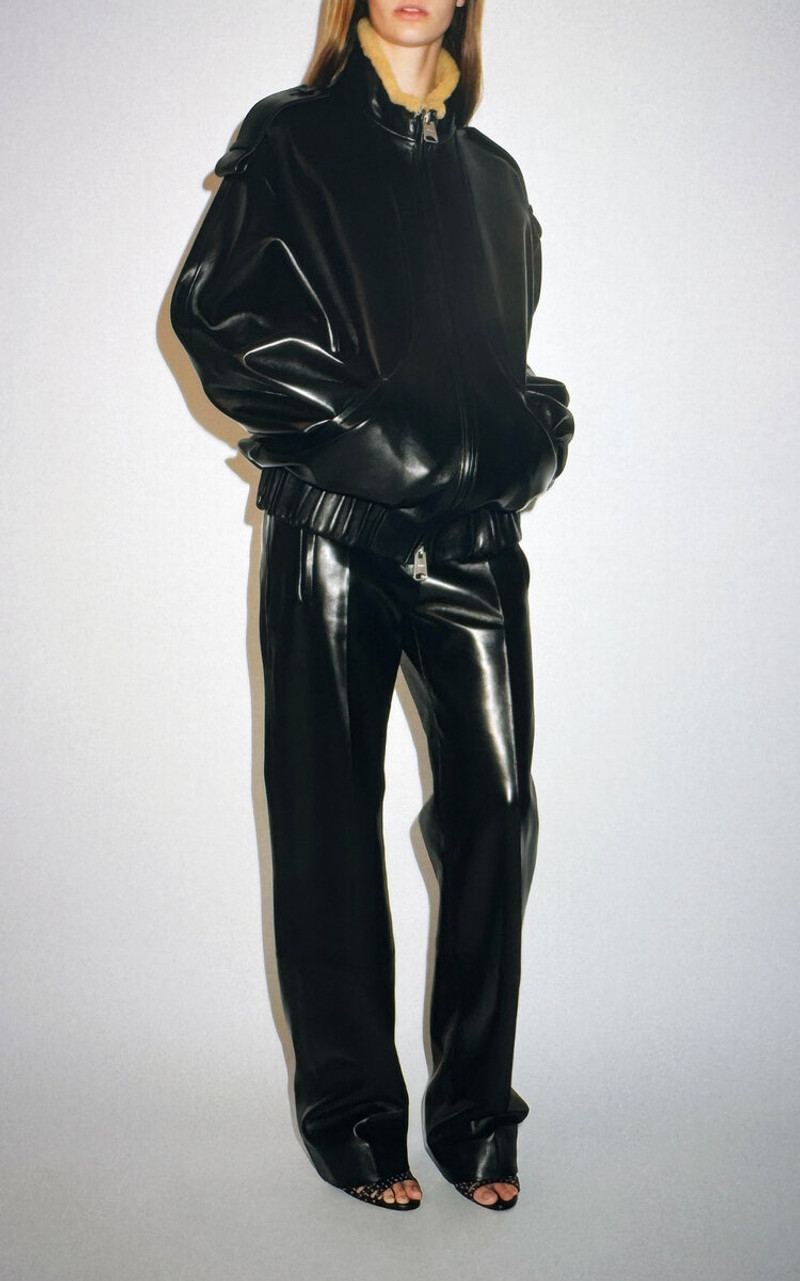 KHAITE Sigi Relaxed Plongé Leather Jacket black outlook