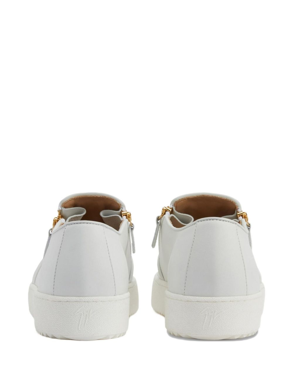 zip-detail leather slip-ons - 2