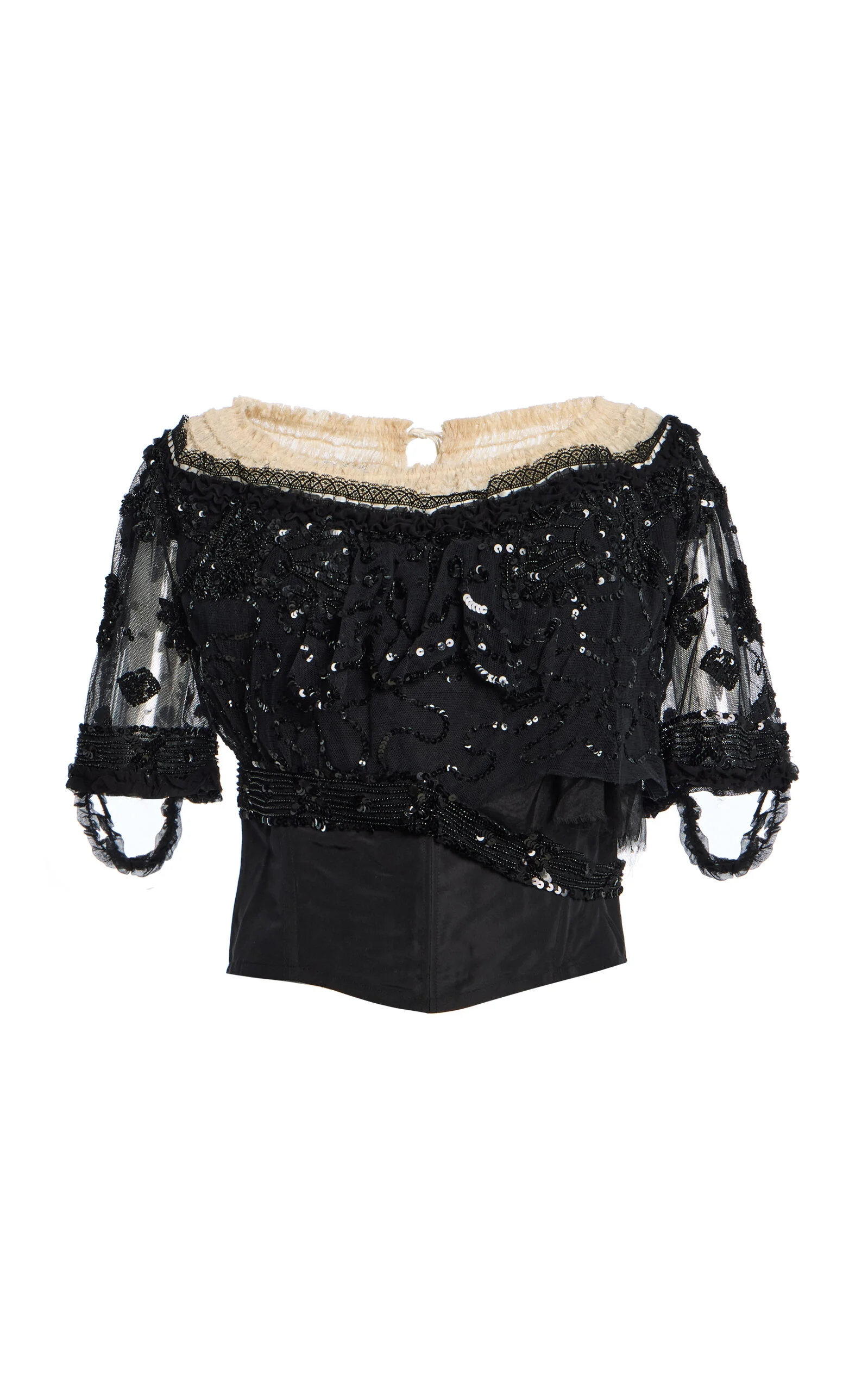 Embroidered Tulle Evening Bodice black - 1