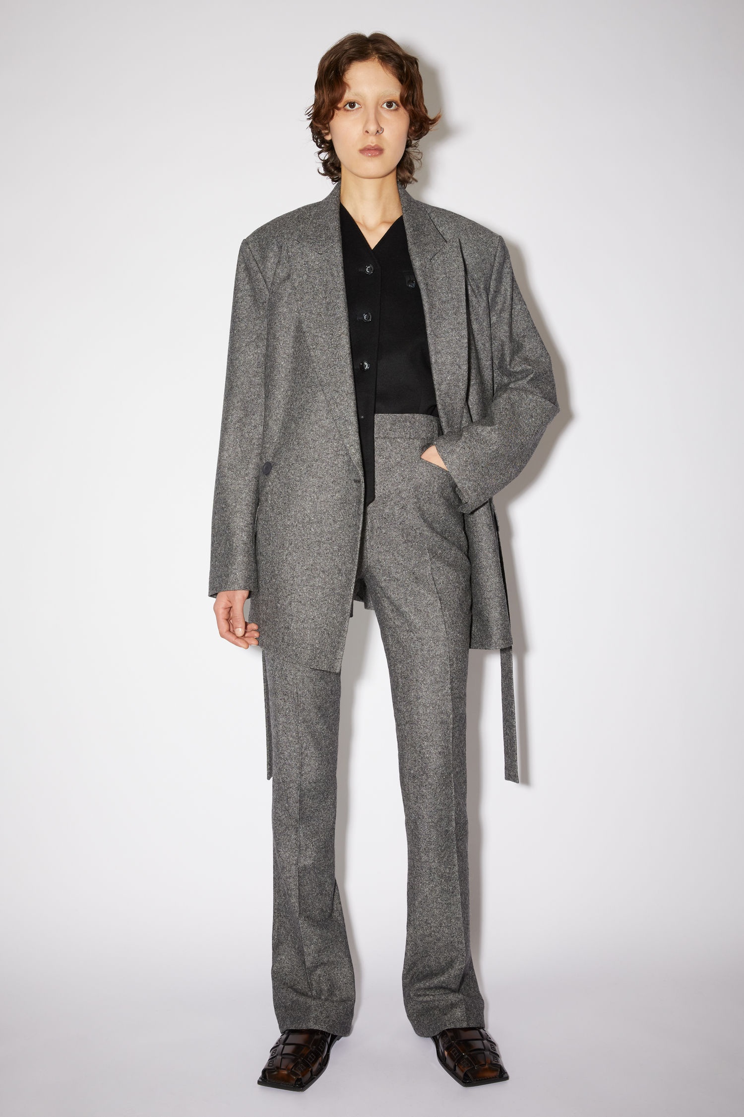 Tailored trousers - Grey Melange - 2