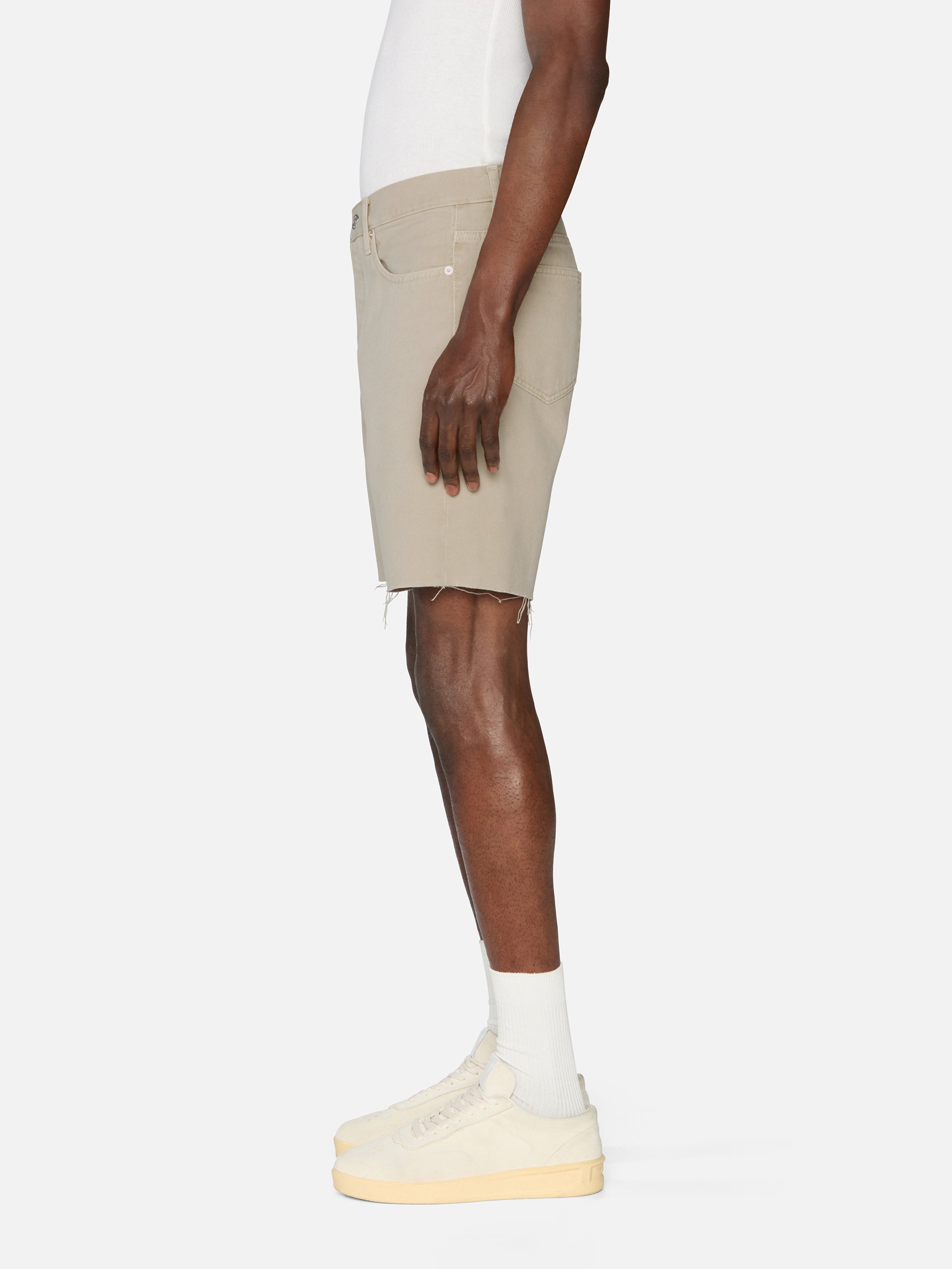 Relaxed Short Raw Hem in Beach Sand - 6
