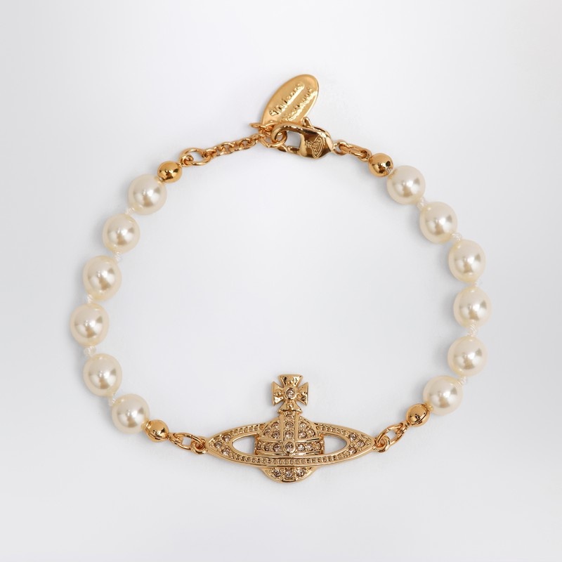 Mini Bas Relief Pearl Bracelet Gold - 1
