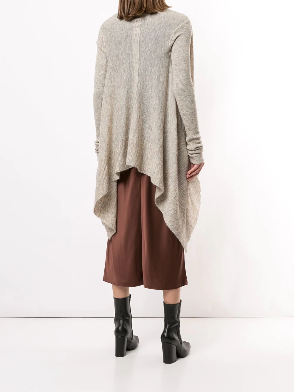 asymmetric mid-length cardigan - 4