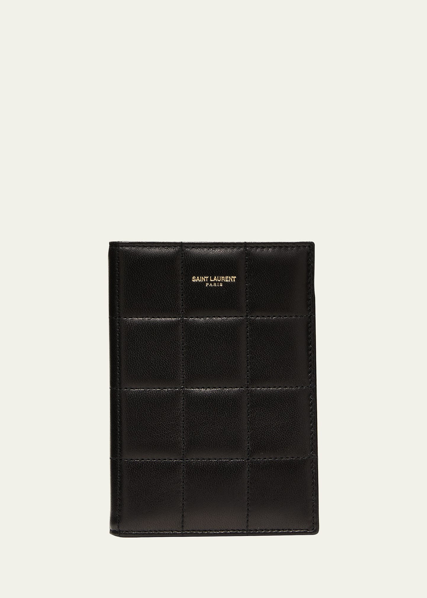 Quilted Leather Passport Case - 1