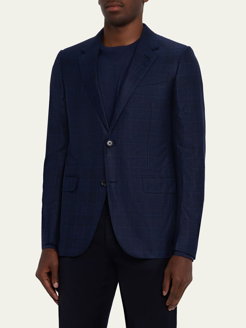 ZEGNA Men's Wool Tonal Plaid Single-Breasted Sport Coat outlook