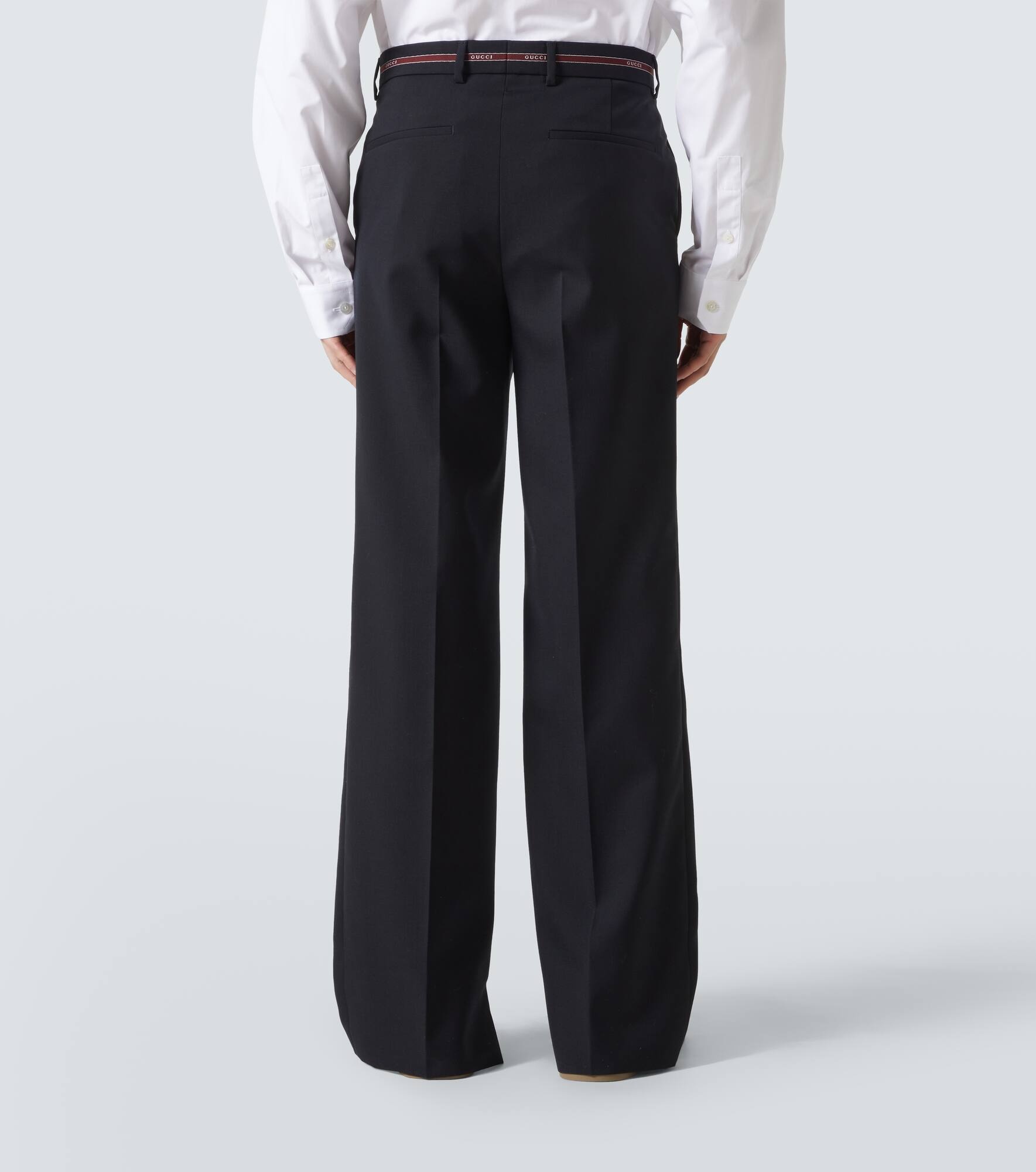 Wool wide-leg pants - 4