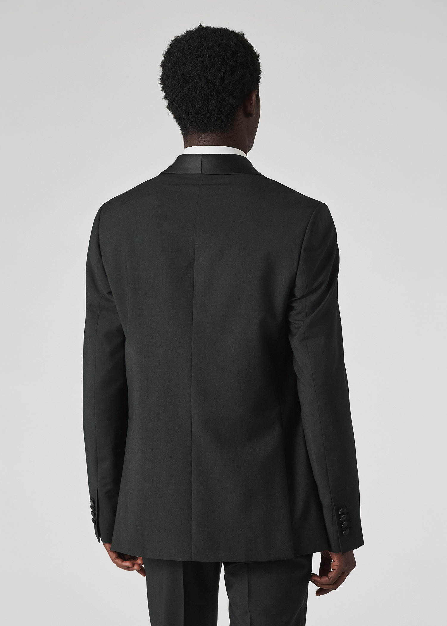 Tailored-Fit Dark Green Wool-Mohair Evening Blazer - 7
