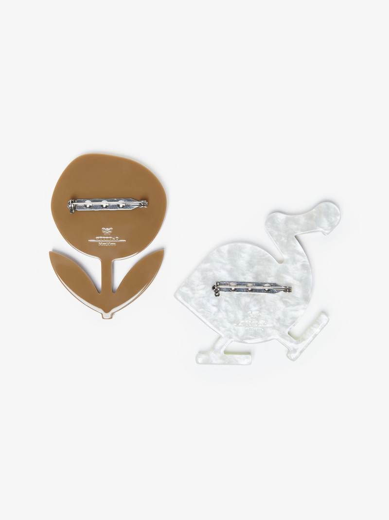 TALLERO Set of 2 resin brooches 3