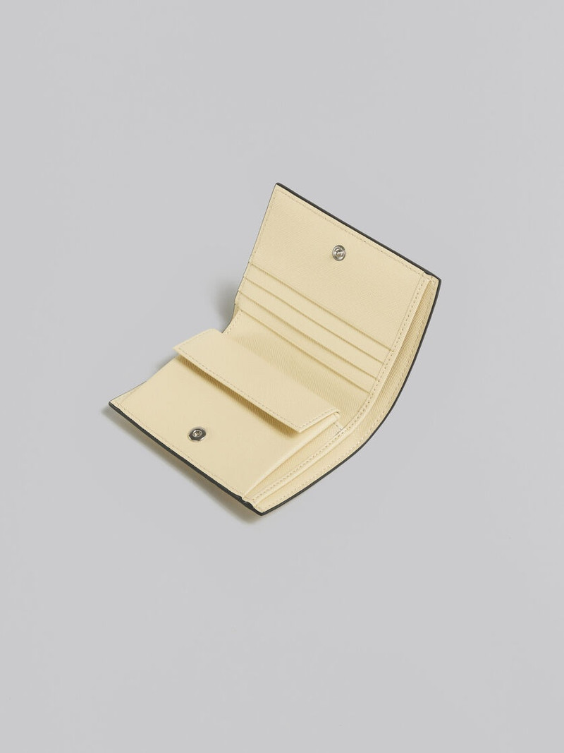 Marni BEIGE SAFFIANO LEATHER BI-FOLD WALLET outlook
