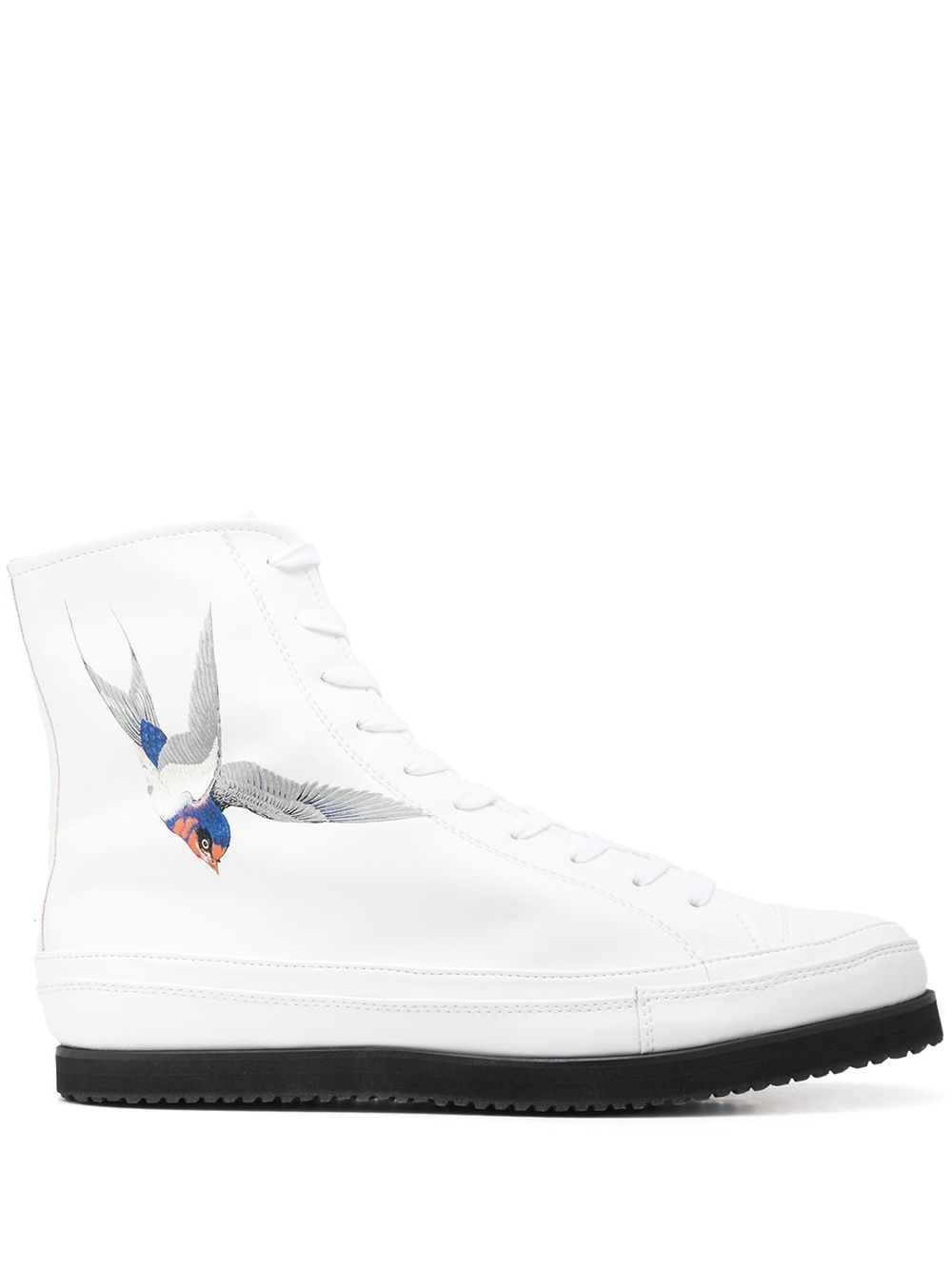 embroidered-bird high-top sneakers - 1