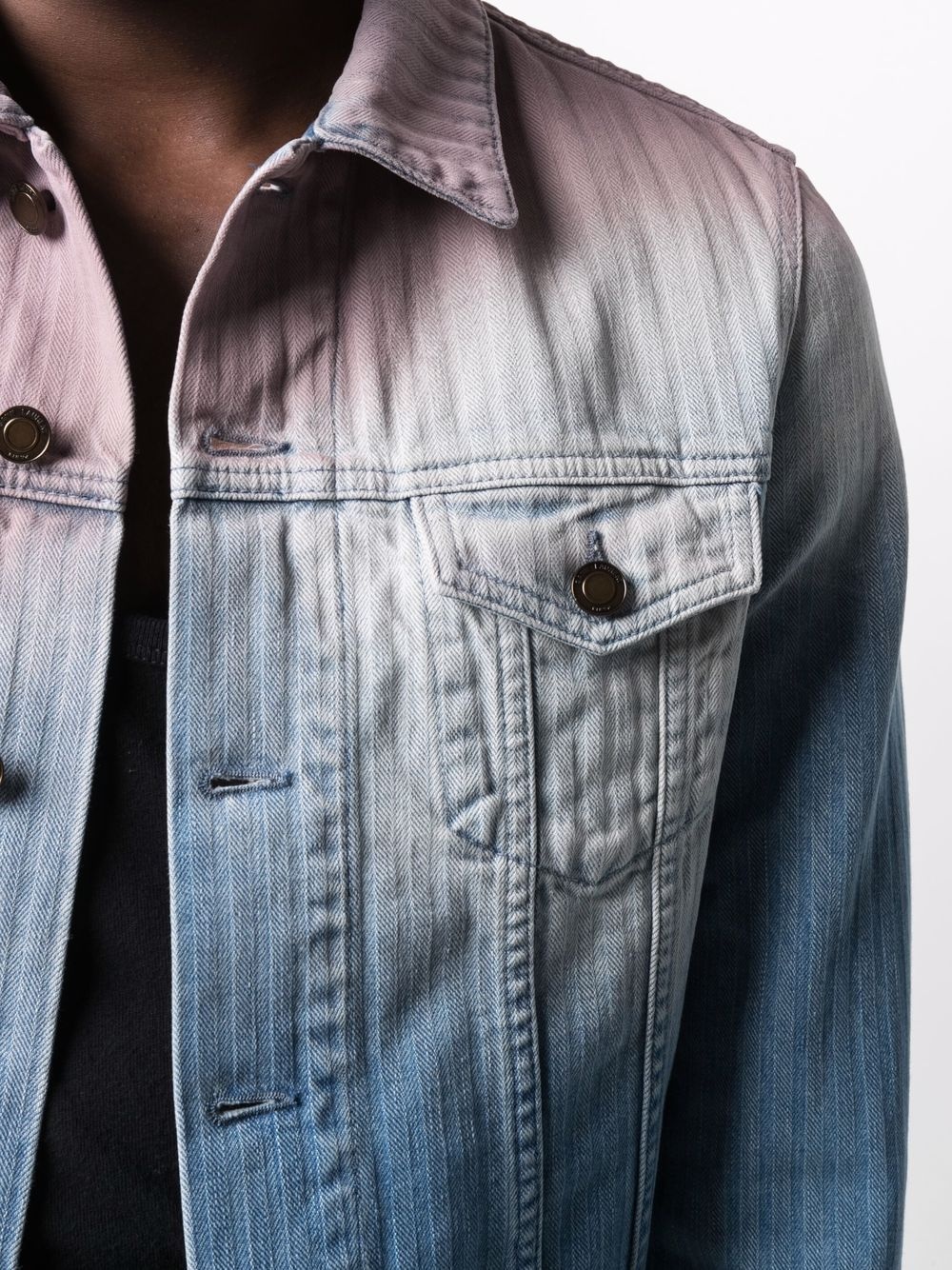 gradient-effect denim jacket - 5