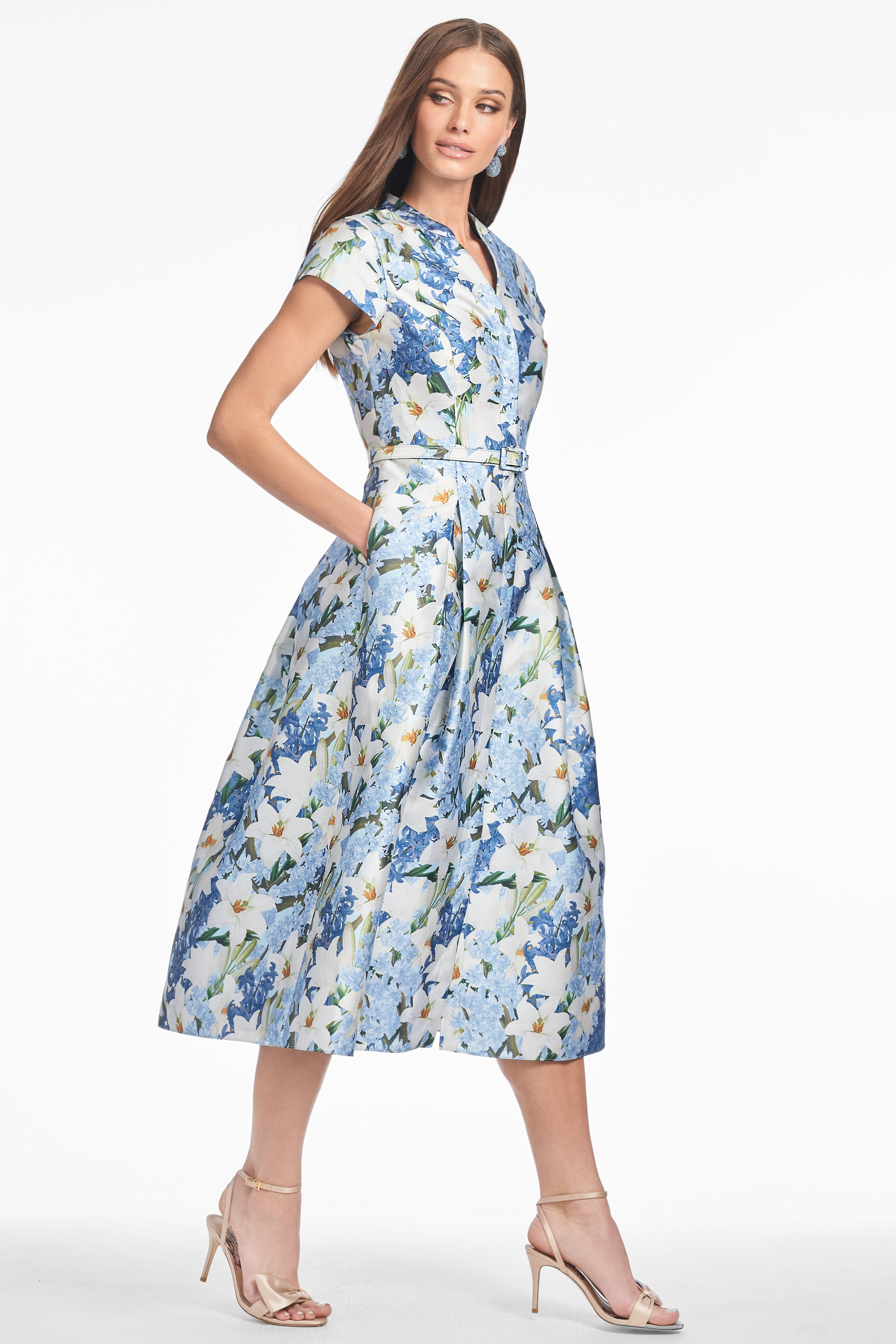 MARTINE DRESS - SKY BLUE STAR LILLIES - 3