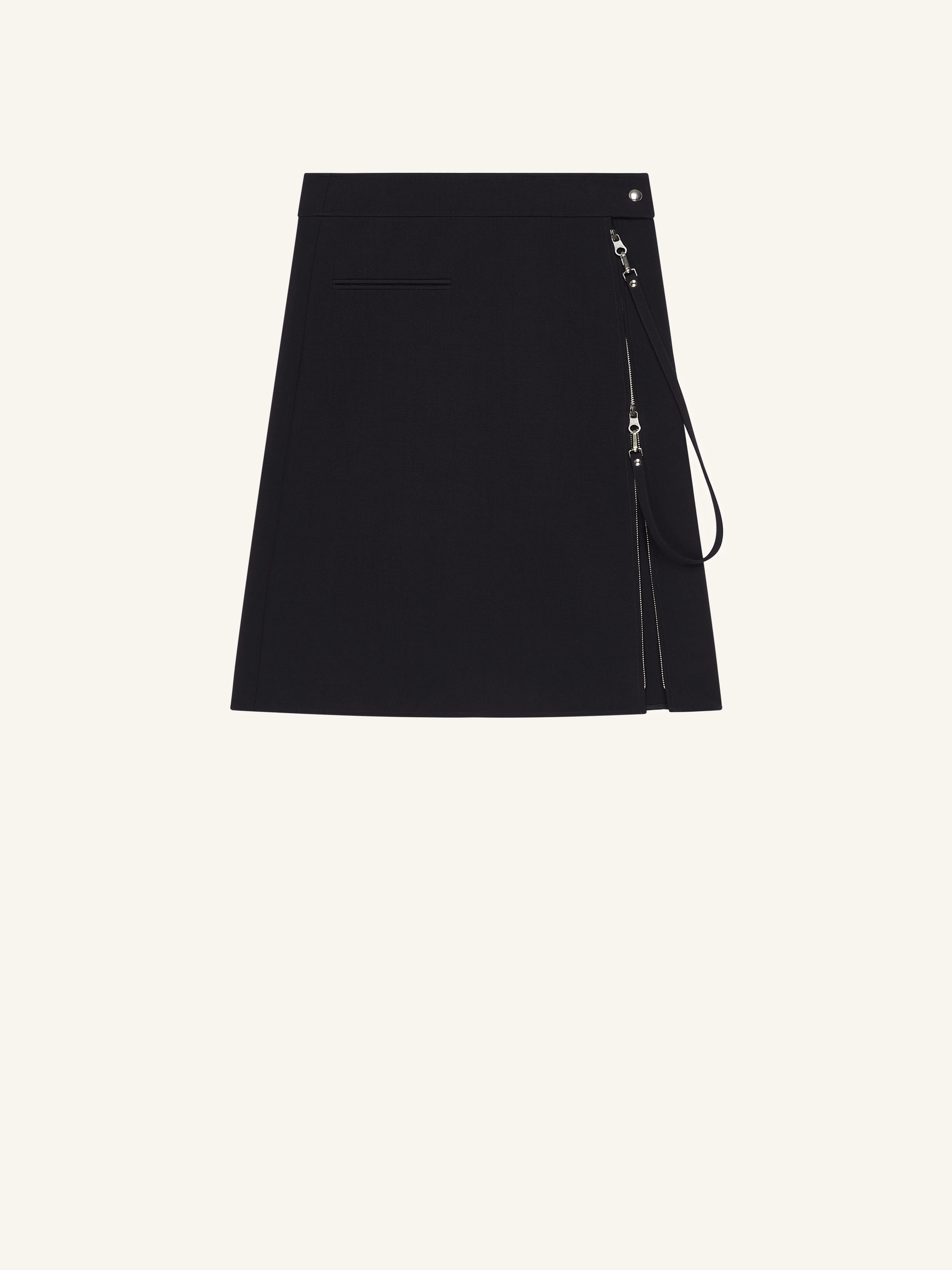 ZIPPED WOOL SKIRT - 1