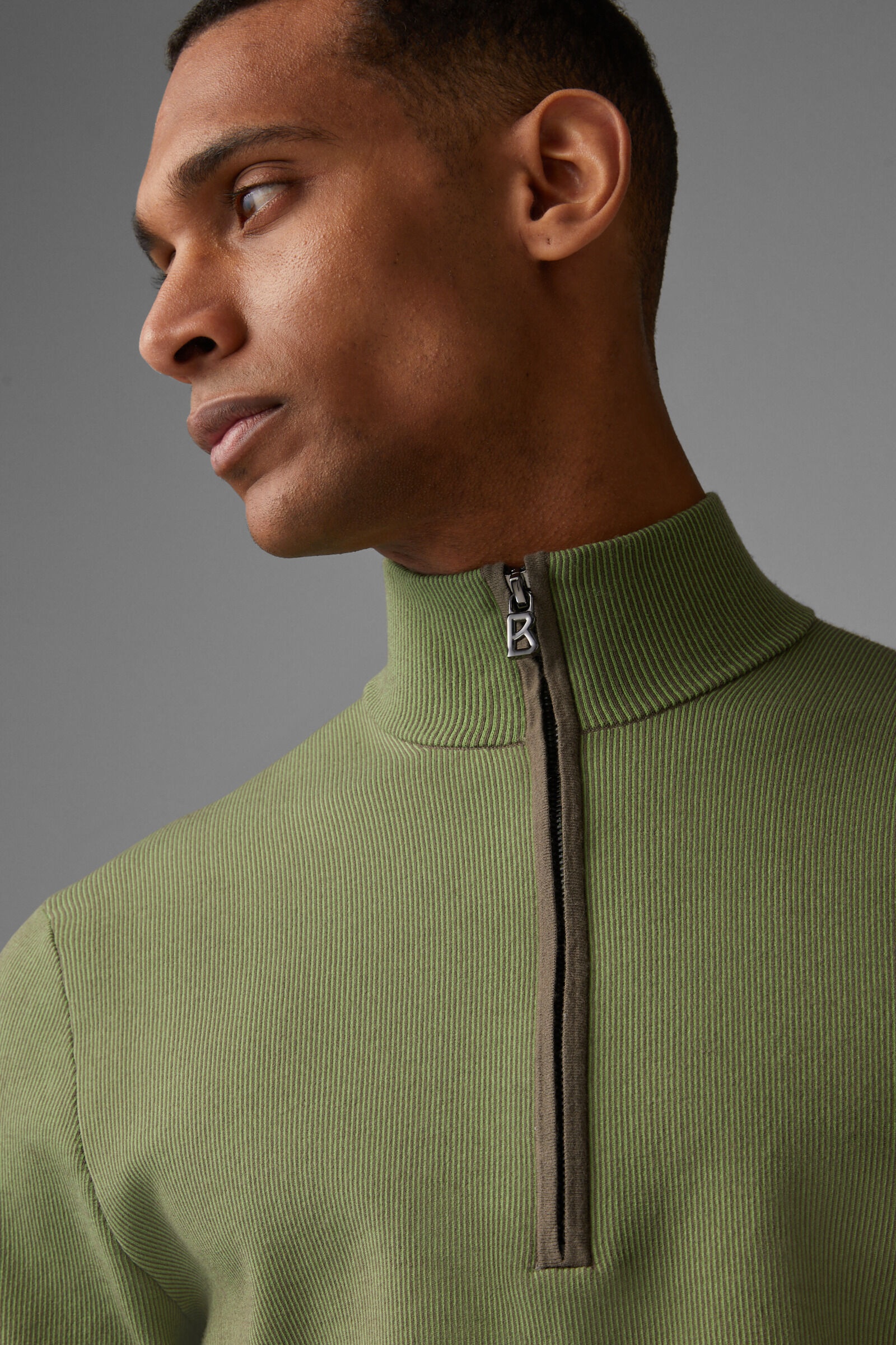 Lennard Half-zip pullover in Green - 4