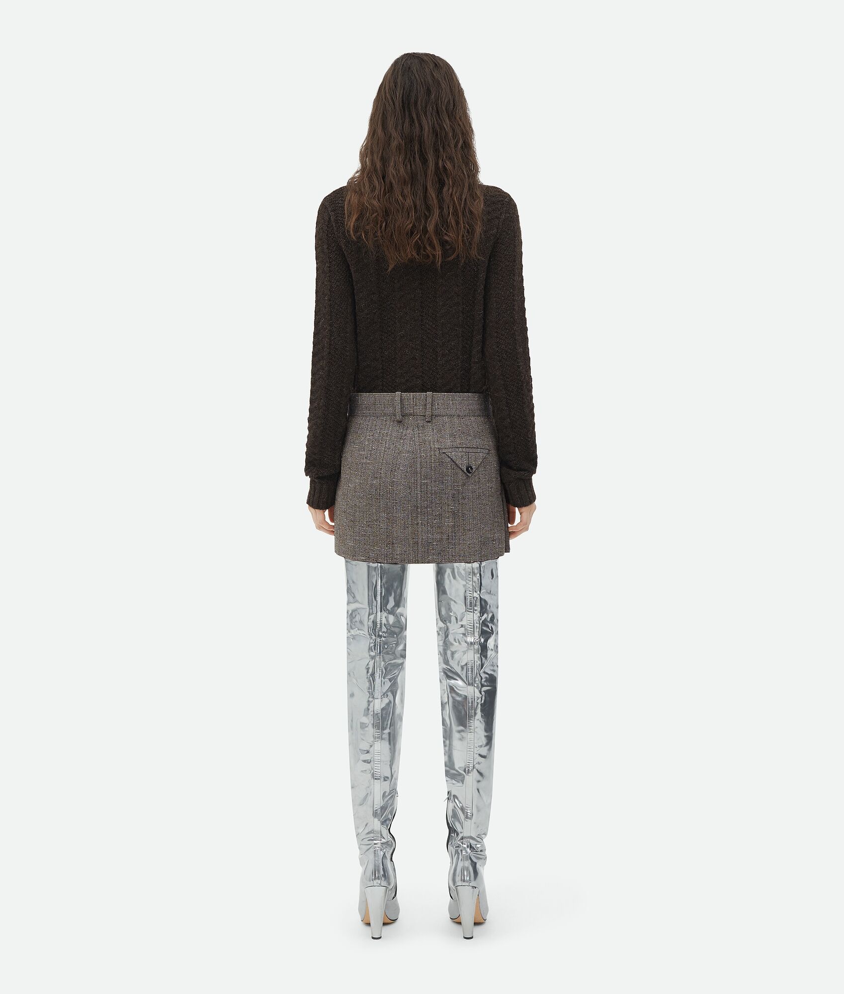 Viscose And Silk Mini Pleated Skirt - 3