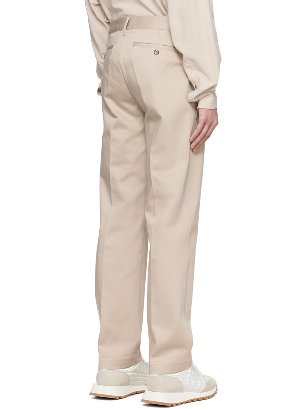 Beige Button-Fly Trousers - 3