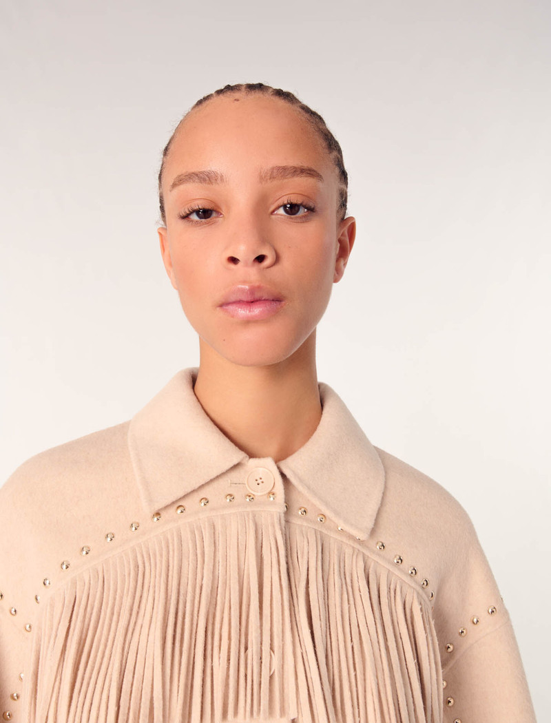 Double-breasted fringed coat 6