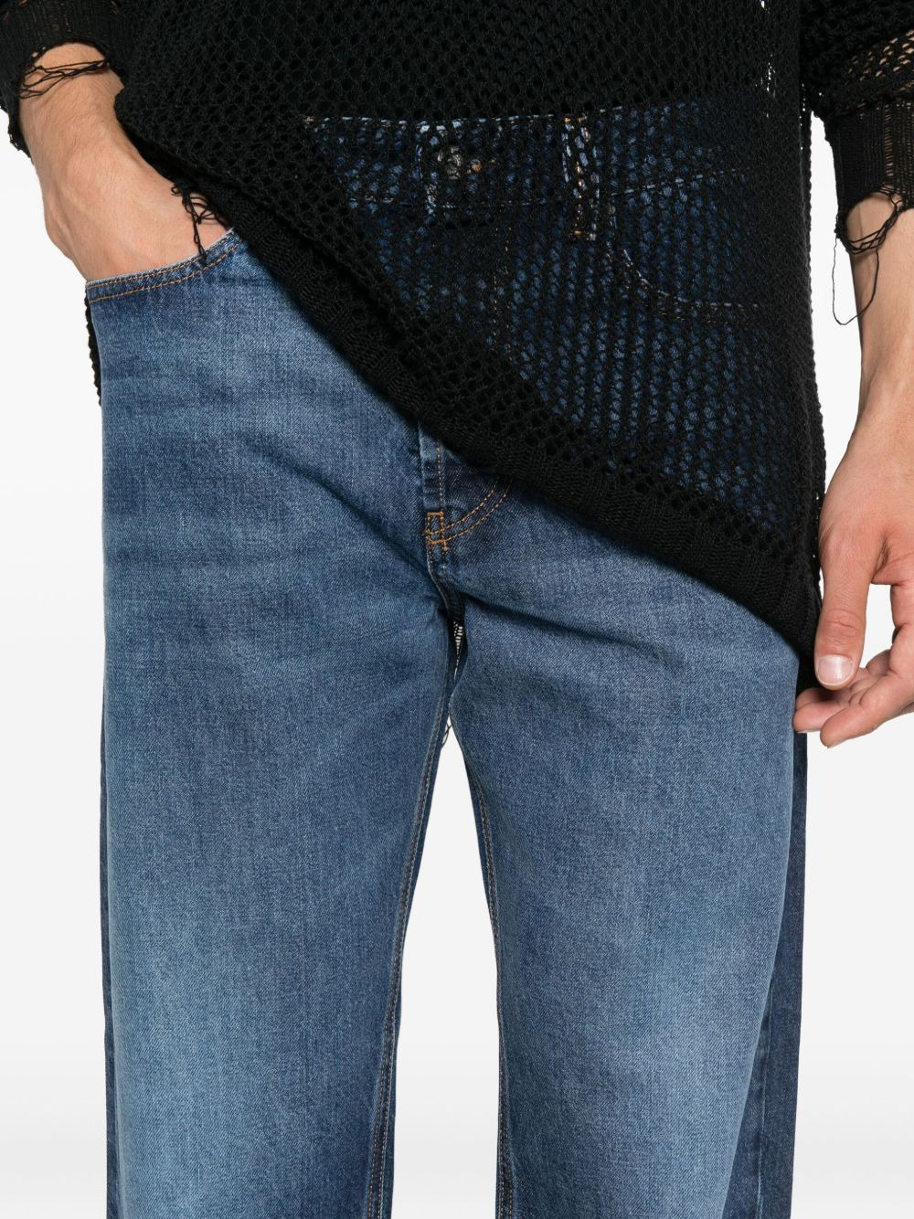 straight-leg cotton jeans - 5